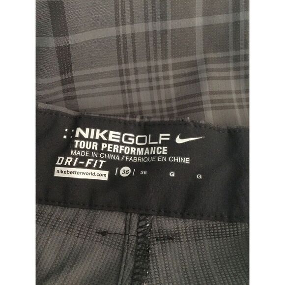 Nike Men’s size 36 Golf Shorts Dri Fit Tour Performance Flat Front Checked Plaid - Picture 5 of 6
